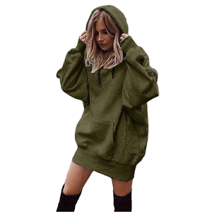 Fashion Trend <b>Women's</b> Solid Color Breathable Autumn Hooded <b>Sweatshirt</b> Casual Loose <b>Long</b> Sleeve Thickened Pocket Hoodie - Product Image 2