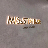Enseigne lumineuse LED rétroéclairée en acrylique 3D, logo d'entreprise personnalisé, signalétique publicitaire murale pour devanture de magasin