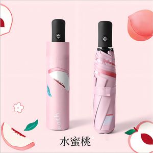 Paraguas Plegable de 3 Secciones con Diseño de Frutas, para Estudiantes, Niños, Niñas, Damas y Mujeres, Protección Contra Rayos Ultravioleta, Lluvia y Sol, Venta al Por Mayor - Product Image 4