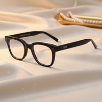 Lunettes de vue carrées rétro noires en acétate, anti-lumière bleue, prêtes à la pose de verres correcteurs, unisexe