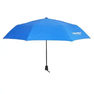 Anti UV Silver Coat LED Light Handle Custom Printed Personalized Travel 3 Fold Umbrella With LED Light Handle