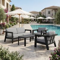 Ensemble de conversation haut de gamme en aluminium pour l'extérieur, mobilier de jardin OEM, ensemble de canapé de patio 4 pièces pour balcon