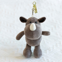 Jouets porte-clés en peluche mignons 15 cm Tortue Éléphant Tigre Lion Hippopotame Raton laveur Bouledogue Chat Pingouin Singe