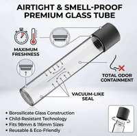 15 ml Süper Flint Ön Cam Tüplü Rulo Çocuk Korumalı Şeffaf Cam Kavanoz 22 115 mm Çevre Dostu Cam Şişe Laboratuvar Kuru Çiçekleri için