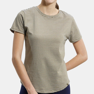 T-shirts en toile respirants et écologiques pour femmes, coupe classique, printemps-été, haute qualité, vente en gros, meilleur prix - Product Image 4