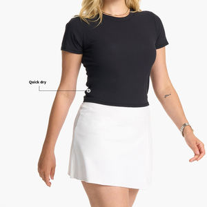 T-shirt vierge à manches courtes et col rond pour femmes, vêtements <span class=keywords><strong>de</strong></span> sport, haut court, t-shirt <span class=keywords><strong>de</strong></span> sport <span class=keywords><strong>de</strong></span> haute qualité pour le yoga - Product Image 6