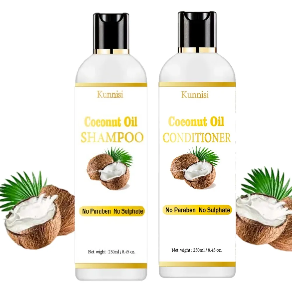 Vente en gros du meilleur set de soins capillaires sans additifs shampooing bio à l'huile de coco