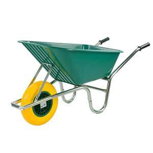 Brouette polyvalente 100L <span class=keywords><strong>Limex</strong></span> en PP avec cadre en acier galvanisé, roue en PU robuste et bac de transport en plastique - Product Image 1