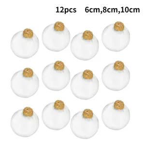 Transparent Clear 8cm 80mm White Glass Christmas Tree Balls Bauble Hanging Ornaments Accessories