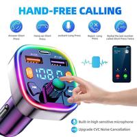 Transmetteur FM Bluetooth 5.0 pour voiture, kit mains libres, lecteur modulateur MP3, récepteur audio mains libres, 2 USB, transmetteur FM sans fil Bluetooth