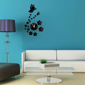 Acrylic Wall <b>Clock</b> Creative Butterfly Flower DIY Silent <b>Digital</b> <b>Clock</b> Mirror Wall Sticker Quartz Watch for Home Office Decor - Product Image 2