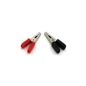 Isolatie Rvs Mini Alligator Clips Rood En Zwart Alligator Clips Met Tanden