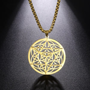 Collana con Geometria Sacra Merkabah, Pendente Stella <span class=keywords><strong>della</strong></span> <span class=keywords><strong>Vita</strong></span> Tetraedro, Amuleto Protettivo in Acciaio Inossidabile - Product Image 4