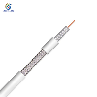 Câble coaxial RG6 haute performance à blindage quadruple, conducteur en cuivre massif 18AWG, faible perte, pour télévision par satellite longue distance
