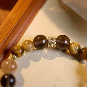 สร้อยข้อมือหินไทเกอร์อายเพื่อดึงดูดความมั่งคั่งและสมบัติ คริสตัลสีเหลือง สร้อยข้อมือคริสตัลทรงหอคอยสีเหลือง - Product Image 6