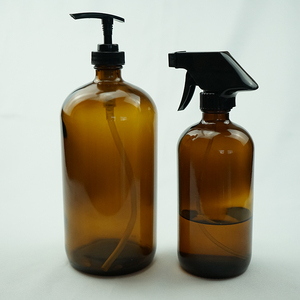 1000ml Boston Amber Glass Hand Wash <strong>Soap</strong> Bottles Empty Body Care with Screw Cap for Liquid <strong>Soap</strong> Packaging - Product Image 4
