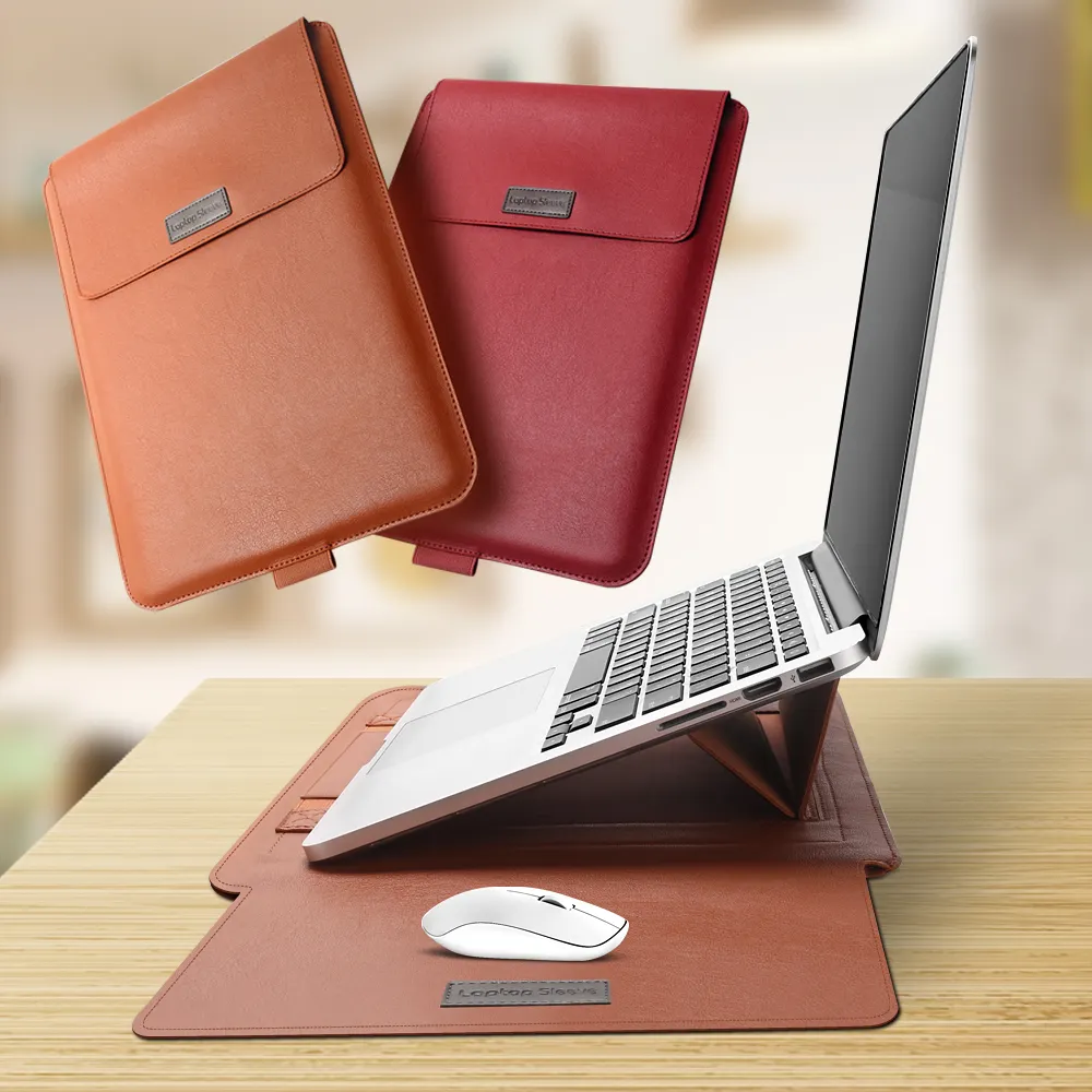 Wholesale Custom 14 15 Inch Laptop Sleeve Case Bag For Macbook M2 Air Pro 13 Waterproof Leather Laptop Bag Sleeve 17 Inch Men