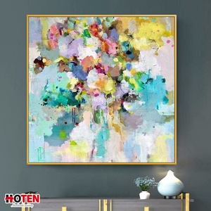 Arte Floral abstracto con purpurina para pared, lienzo, estampado hecho a mano, flores decorativas para el hogar, pinturas al óleo - Product Image 2