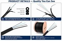 Cable de Fibra Óptica para Exteriores FTTH GJYXCH de 1-4 Hilos G657A1, Cable Aéreo Autoportante Tipo 8 LSZH, Precio de Fábrica al Por Mayor
