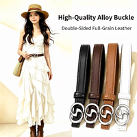 Ceinture pour femme haut de gamme personnalisable - Sangle en cuir de vache véritable, boucle à ardillon réglable, plusieurs couleurs et largeurs pour jeans et robes