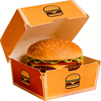Boîtes à hamburgers en carton personnalisées en gros, imprimées sur mesure, pour la restauration rapide, les plats à emporter et les services de traiteur