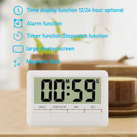 Jam Alarm Digital penghitung waktu besar Manual, jam tangan elektronik, jam tangan magnetik dapur, Stopwatch, belajar, mandi, memasak, hitung mundur, waktu besar