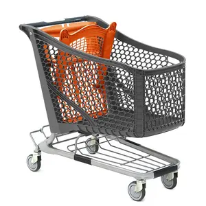 سلال تسوق ذات جودة عالية للاستخدام الخاص في السوبر ماركت مع عربة تسوق بالعجلات