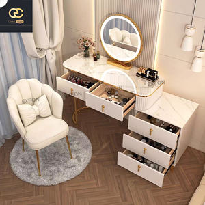 Lampu meja kayu LED Multifungsi, Kabinet Vila Kamar Tidur marmer putih mewah gaya Nordik Modern - Product Image 4