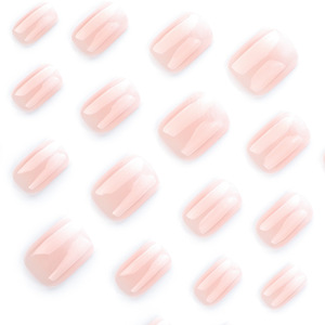 <span class=keywords><strong>Uñas</strong></span> Postizas Cortas, Suaves, Color Rosa Blanco Degradado, <span class=keywords><strong>Uñas</strong></span> Redondas a Presión, Base Rosa Nude, <span class=keywords><strong>Elegantes</strong></span> <span class=keywords><strong>y</strong></span> <span class=keywords><strong>Sencillas</strong></span>, <span class=keywords><strong>Uñas</strong></span> Acrílicas - Product Image 3