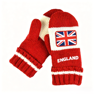 Mitaines de ski 100 % acrylique chaudes en jacquard avec doublure polaire pour sports d'hiver en extérieur, coupe-vent à doigts complets et personnalisables - Product Image 3