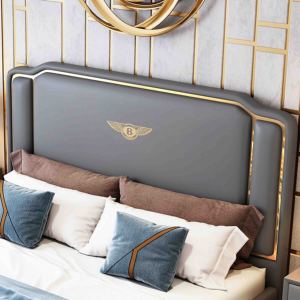 Lit king size en métal de style moderne, cadre en bois massif, fabriqué en Chine, 180x200, sans matelas - Product Image 5