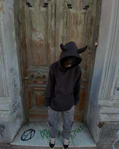 Felpe <span class=keywords><strong>con</strong></span> <span class=keywords><strong>Cappuccio</strong></span> Casual Personalizzate da Uomo, Pullover in Cotone Pesante <span class=keywords><strong>con</strong></span> Corno - Product Image 6