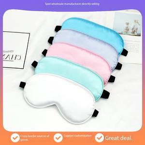 Logo personnalisé <span class=keywords><strong>masque</strong></span> de sommeil <span class=keywords><strong>masque</strong></span> d'avion de voyage couverture d'ombre à paupières boutons réglables en soie <span class=keywords><strong>masque</strong></span> de sommeil bleu et or - Product Image 2