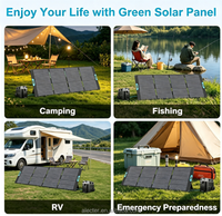 Panneau solaire monocristallin pliable portable certifié TUV 200W/400W pour station d'alimentation, efficacité élevée de 23,5%, adaptateur 5-en-1