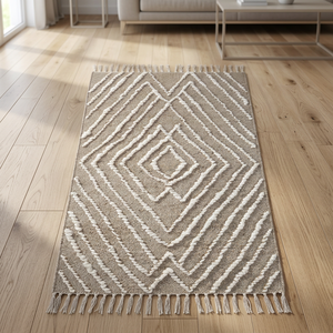 Tapis en jute bio tressé fait main, moderne, en fibres naturelles, adapté aux animaux domestiques, antidérapant - Product Image 1