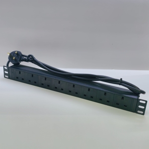 1U 19 Inch Metal 8 Outlet Mountable Power Strip 13A 8 Way Metal UK PDU for <b>Cabinet</b> - Product Image 2
