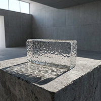 Bloc de verre décoratif en cristal alvéolé de luxe, briques de verre fusionné à chaud pour mur-rideau de salon d'hôtel et cloison