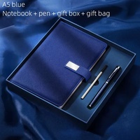 Carnet de notes de luxe personnalisé avec logo promotionnel en cuir PU, agenda A5, journal de bureau, papeterie d'affaires, coffret cadeau avec stylo