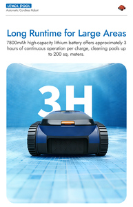 Nettoyeur de <span class=keywords><strong>piscine</strong></span> personnalisable avec bac à débris de 2,5 L, nettoyeur de <span class=keywords><strong>piscine</strong></span> robotique Lewol, nettoyeur de <span class=keywords><strong>piscine</strong></span> sans fil - Product Image 2