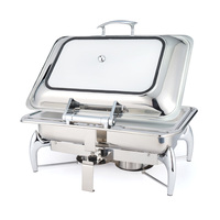 UIWS Réchaud à buffet de grande capacité de haute qualité avec contrôle manuel de la température, plats chauds argentés/dorés pour les événements de restauration