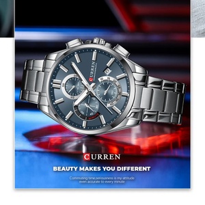 Montre sport chronographe à quartz CURREN 8475 pour hommes - Bracelet en acier inoxydable et cadran multifonctionnel - Product Image 4