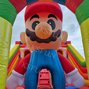 20x13 pies grandes niños inflables Super Marios saltar castillo hinchable Casa de rebote inflable con toboganes dobles para fiesta - Product Image 5