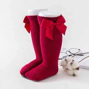 Calze per bambini in stile spagnolo con fiocco 0-7 anni calze al ginocchio per la scuola del partito di Bowknot del <span class=keywords><strong>neonato</strong></span> in <span class=keywords><strong>cotone</strong></span> - Product Image 3
