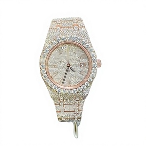 Luxury Hip Hop Stainless Steel & Moissanite Iced <b>Watch</b> <b>for</b> <b>Men</b> with 10 Bar Water Resistance and <b>Bracelet</b> Clasp - Product Image 1