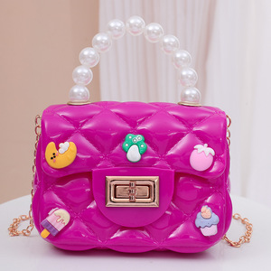 2024 DIY dekorasi karton gadis kecil mini tas selempang bahu rantai lucu dompet koin anak-anak tas jeli anak - Product Image 5