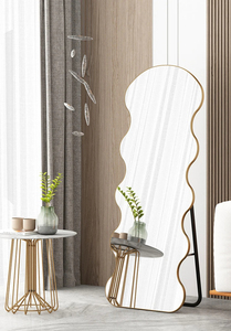 Gương đứng toàn thân hiện đại, mặt kính không đều, kiểu dáng uốn lượn, khung hợp kim nhôm, trang trí độc lập - Product Image 6