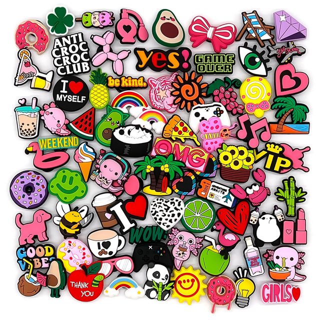 New Styles Wholesale Popular Pvc Rubber Designer Custom Clog Decorations Film Cartoon Shoes Charms