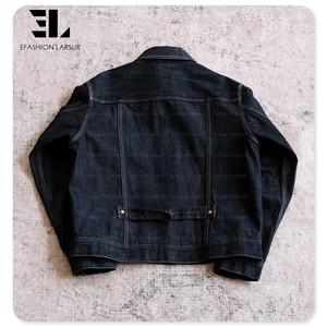 LARSUR Veste en jean personnalisée d'usine Veste en jean lourde à lisière brute Button Fly Veste en jean de récupération à boucle de style japonais <span class=keywords><strong>Paris</strong></span> - Product Image 5