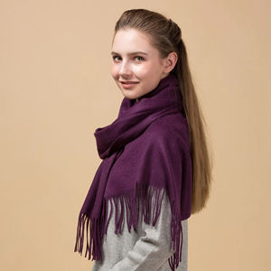 Manufacturer Wholesale Fashion Solid Color Cashmere Feel Scarf Long <b>Shawl</b> <b>Wrap</b> Customized Pattern ODM Scarf - Product Image 1