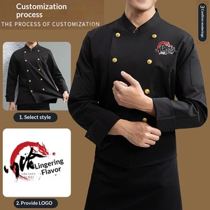 <span class=keywords><strong>Veste</strong></span> <span class=keywords><strong>de</strong></span> chef exécutif unisexe en polyester 100% à manches longues, imperméable, élastique, à chevrons, en spandex, pour hôtel étoilé - Product Image 5